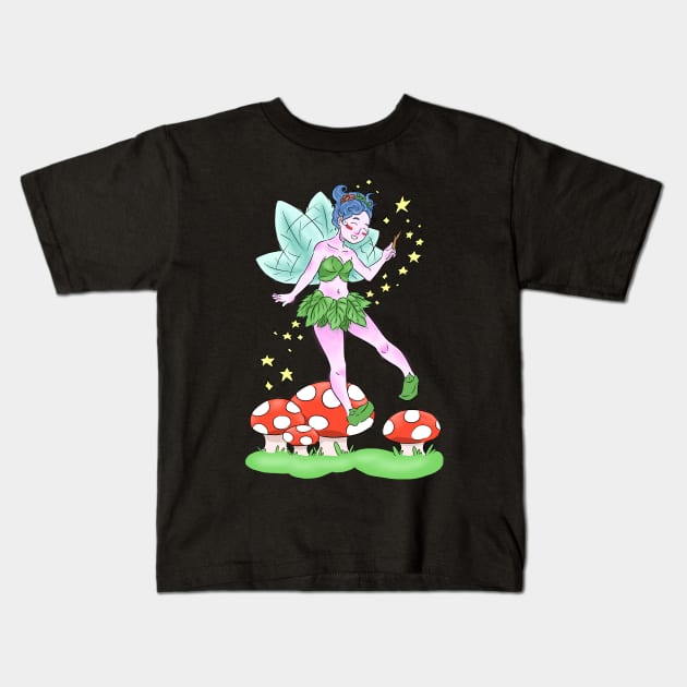 Forest Fairy Kids T-Shirt by LadybugDraws